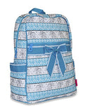 Ever Moda Elephant Quilted Backpack (Teal Blue)