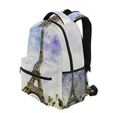 Backpack Travel Paris Watercolor School Bookbags Shoulder Laptop Daypack College Bag for Womens