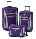 American Tourister Luggage 3-Piece Set, Purple/Grey
