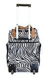 19" Duffel/Tote Bag Gym Luggage Case Wheel Purse Zebra