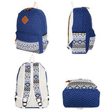 Unicorn School Backpack Bag Waterproof Canvas Shoulder Bag 3pc Set for Girls Boys (Blue)
