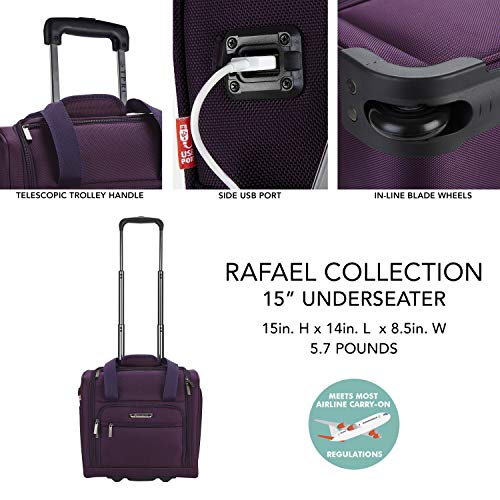 TPRC 15Inch Under Seat CarryOn Bag, Purple, Underseater