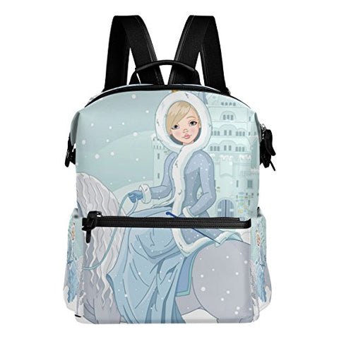 Colourlife Princess Riding Horse Stylish Casual Shoulder Backpacks Laptop School Bags Travel