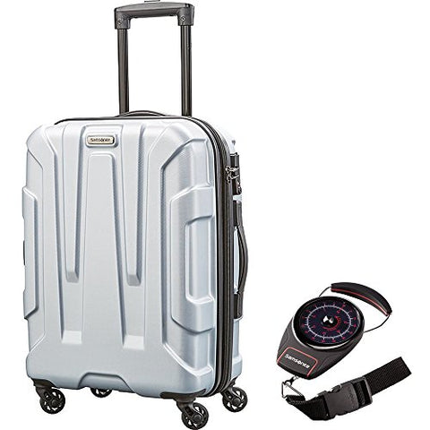 Samsonite 92794-1776 Centric Hardside 20" Carry-On Luggage, Silver With Portable Luggage Scale