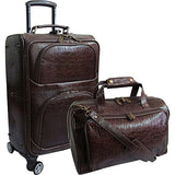 Amerileather Traveler Rock-Print Two Piece Spinner Wheels Luggage Set (Dark