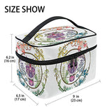 Makeup Bag Vintage Owl Flower Art Travel Cosmetic Bags Organizer Train Case Toiletry Make Up