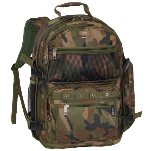 Everest Oversize Woodland Camo Backpack, Camouflage, One Size