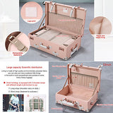 Unitravel Vintage Suitcase Set Spinner Travel Hardside Luggage Sets Pu Trunk