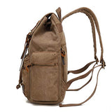 Vintage Travel Canvas Leather Backpack,Laptop Backpacks Rucksack,Shoulder Camping Hiking