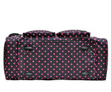 "E-Z Tote" Polka Dots Duffle Bag/Gym Bag/Travel Bag Size 30" With 4 Colors (Black/Pink Dots)