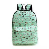 Travel Lightweight Canvas Cute Print Backpack Girls Women For School and Laptop (Green cat)