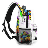Multi leisure backpack,Young Man Hip Hop Culture Graffiti Art And St, travel sports School bag for adult youth College Students