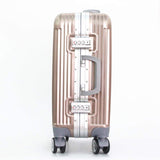 Boarding Suitcase, Wear-Resistant Trolley Case 20 Inch 24 Inch Zipper Suitcase, Checked Suitcase, White, 20"