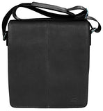 Mancini COLOMBIAN Messenger Style Leather Tablet/E-reader Unisex Bag in Black