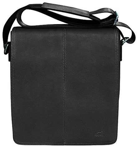 Mancini COLOMBIAN Messenger Style Leather Tablet/E-reader Unisex Bag in Black