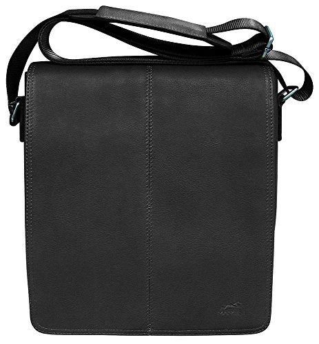Mancini COLOMBIAN Messenger Style Leather Tablet/E-reader Unisex Bag in Black