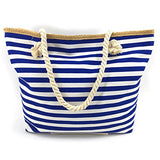 We We Fashion Beach Bag Waterproof Canvas Tote Straw Bag - Large (Style 05)