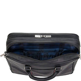 Ben Sherman Kingsway Leather Double Compartment 15" Computer Briefcase in Black