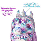mibasies Kids Sequin Unicorn Backpack for Girls Sequin School Bag（Purple Sequin）