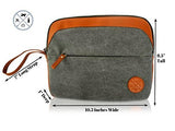 Canvas Tote Shoulder Bag With Large Padded Laptop Compartment And Bonus Ipad/Tablet Sleeve. Perfect