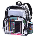 Heavy Duty Clear Backpacks for School Bookbag Stadium Approved Transparent Bag