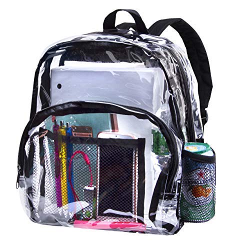 Heavy Duty Clear Backpacks for School Bookbag Stadium Approved Transparent Bag