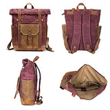 Vintage Canvas Rucksack Commuter Backpack Waxed Canvas & Leather Laptop Backpack Work-to-weekend