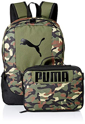 PUMA unisex child Evercat & Lunch Kit Combo Kid s Backpack, Olive, Youth Size US