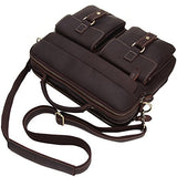 Mens Vintage Real Leather Shoulder Bag Berchirly Leather Menssenger Bag Light Brown