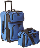 U.S Traveler Rio Carry-On Lightweight Expandable Rolling Luggage Suitcase Set - Royal Blue (15-Inch