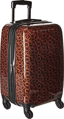 Calvin Klein Unisex CK-510 Signature Hardside 20" Upright Suitcase Brown One Size