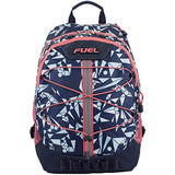 Fuel Terra Sport Spacious School Backpack With Front Bungee, Blue/Coral