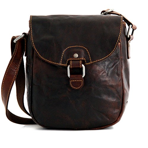 Jack Georges Voyager Horseshoe Crossbody Bag, Leather Shoulder Bag In Brown