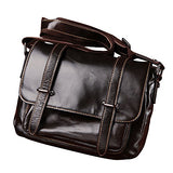 Berchirly Retro Leather Tote Bag Women Shoulder Sling Bag Satchel Chocolate Black