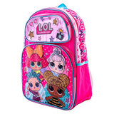 L.O.L Surprise! Backpack Book Bag Travel Bag Kindergarten Elementary 4 Dolls (16" Carry Bag)
