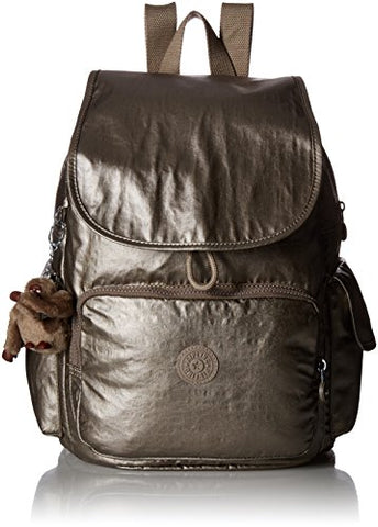 Kipling Women'S Ravier Medium Solid Backpack, Metallic Pewter