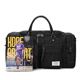 ZUMIT 45L Travel Duffel Bag Mens Womens Large Foldabling Luggage Water-resistant Super Lightweight Shoulder Suitcase Holdall Tote Handbag Brief Case Black #806-S