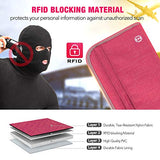 Family Passport Holder - Vemingo RFID-Blocking Travel Wallet Ticket Holder Document Organizer with Zipper for Women & Men, Fits 5 Passports (Rose Red)