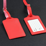 Lizimandu PU Leather Luggage Tags Suitcase Labels Bag Travel Accessories - Set of 2(Red)