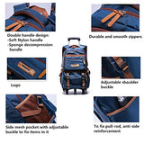 C-Xka Nylon Rolling Backpack Carry-On Luggage Travel Duffel Bag Wheeled Book Bag Detachable Dual