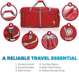 Bago 100L Travel Duffle Bag - Foldable Weekender Bag For Women & Men - Lightweight tier-resistant waterproof Shoe Pocket (Red)
