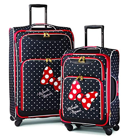 American Tourister Disney Minnie Mouse Red Bow 2-Piece Softside Luggage Set (21/28) with Spinner Wheels