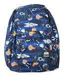 Loungefly x Star Wars Chibi Ships Allover-Print Backpack (Blue Multi, One Size)