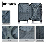 Inusa Philadelphia Lightweight Hardside Spinner 3 Piece Set 19” & 23” & 27”-Black