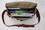 Vintage Crafts Vintage Genuine Leather Laptop Briefcase Messenger Satchel Bag