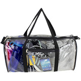 Eastsport Clear Duffel 18" with Removable Adjustable Crossbody Strap (from 28" to 52"), Black