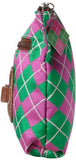 Sydney Love Argyle Wristlet Cosmetic Case,Pink/Green,One Size