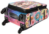 Nicole Lee Women's 18" Graphic Pink Carry-on Luggage, 4 Spinner Wheels, Venecia Loves Make Up