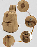 AUGUR Multifunctional Canvas Small Backpack Sling Bag Chest Pack (Khaki)