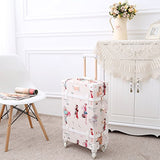 Unitravel Retro Suitcase Vintage Luggage Spinner Wheels PU Women Travel Luggage